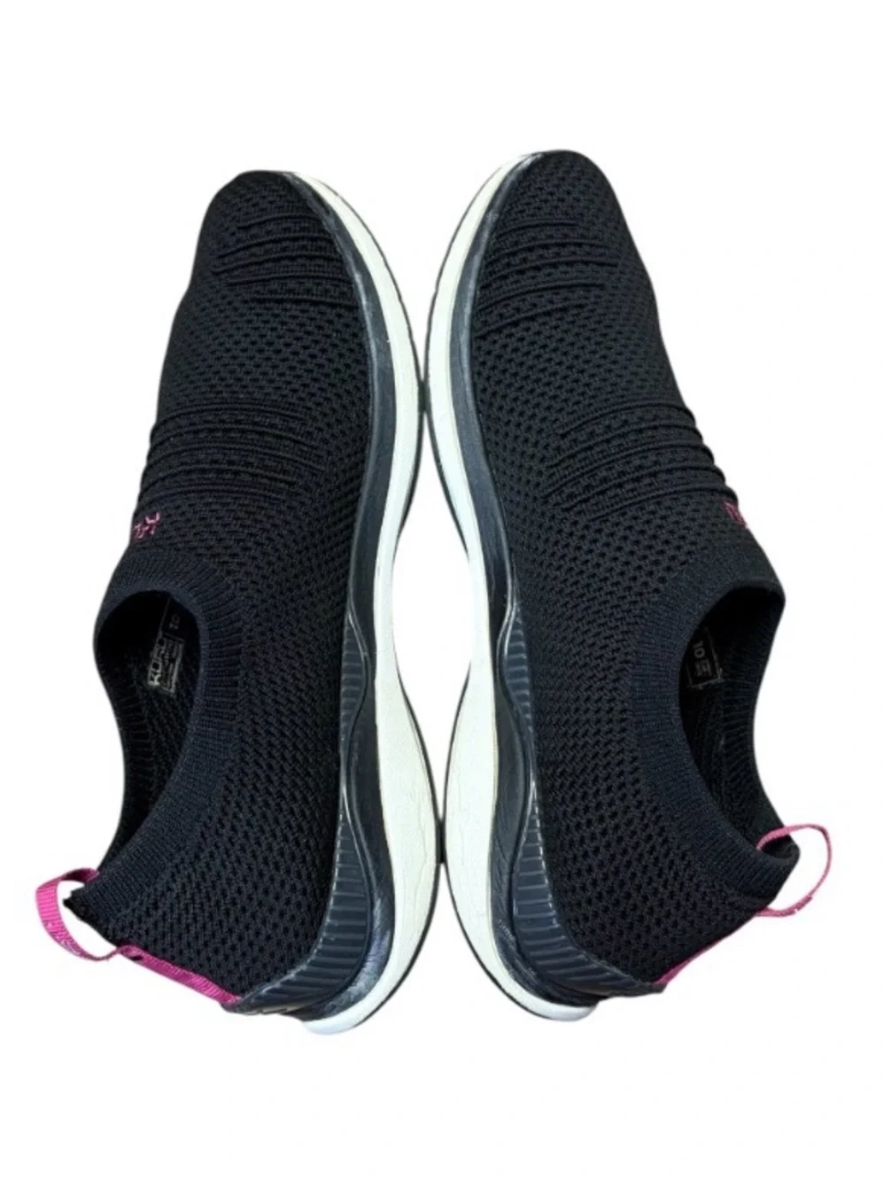 Kuru Stride Slip On Sneaker Shoes Black Pink Knit Women 10 Orthotic Comfort Walk